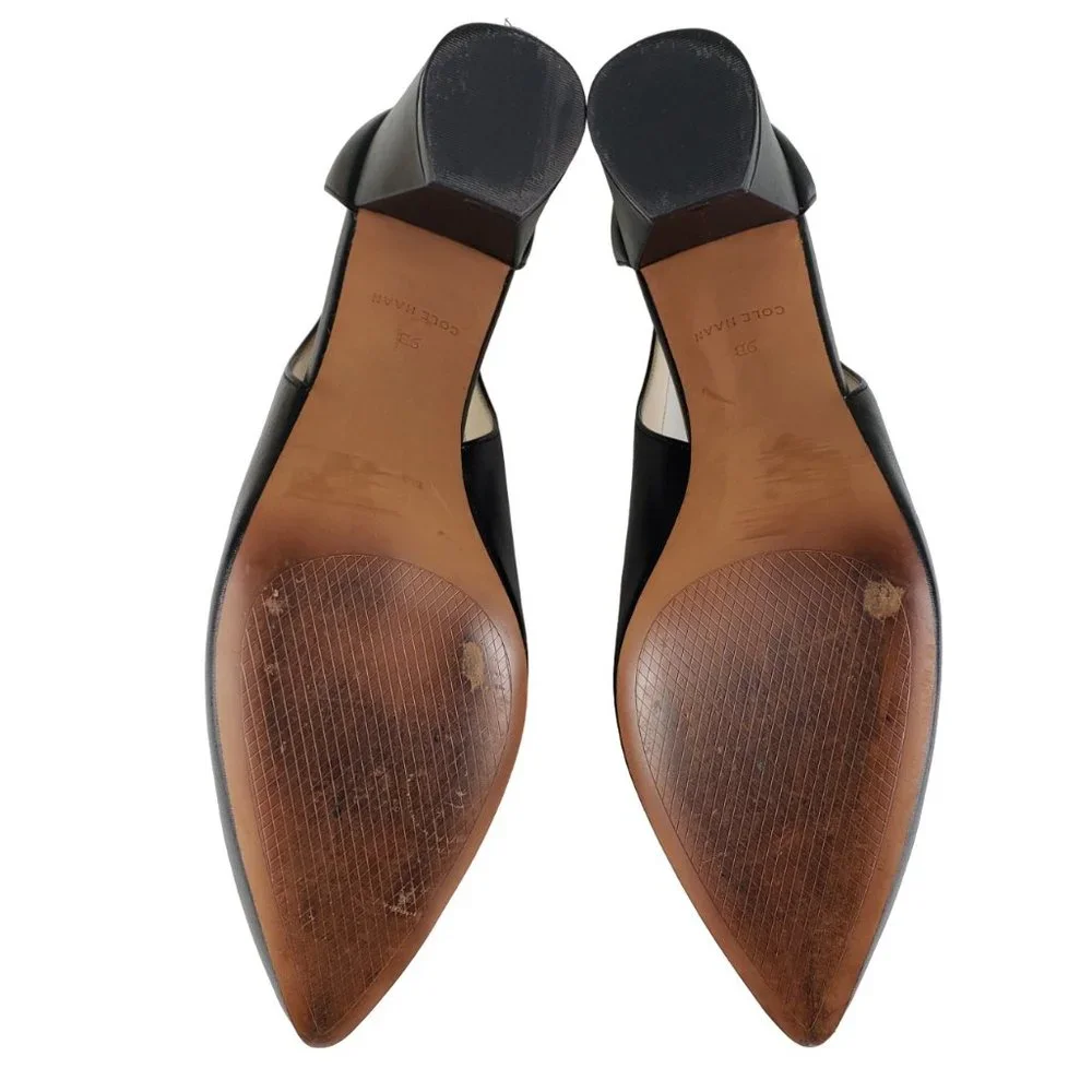 Cole Haan Emilee Black Leather Cutout Pump 9B Excellent Condition - Picture 11 of 16
